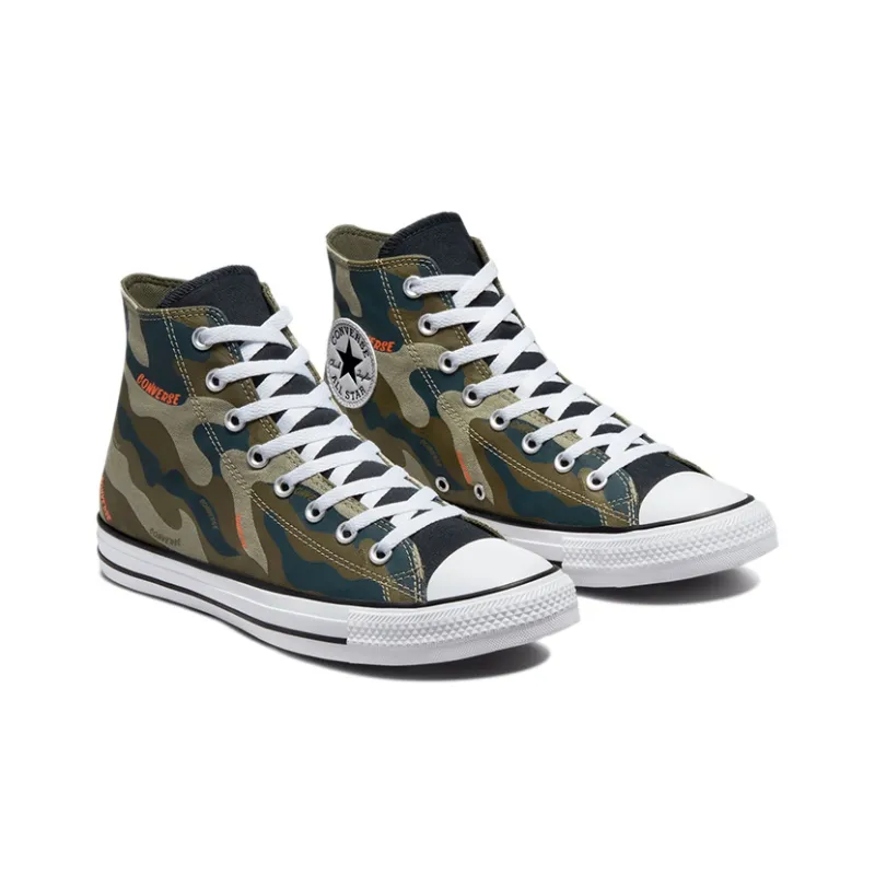 Converse All Star Chuck Taylor Anti-Slip Wear-Resistant High-Top Canvas Shoes Unisex Camouflage Green-2