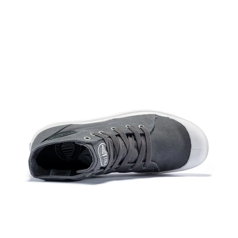 Palladium Pampa D3 Mid Wear Resistant Height Increasing High Top Canvas Shoes Unisex Gray-3