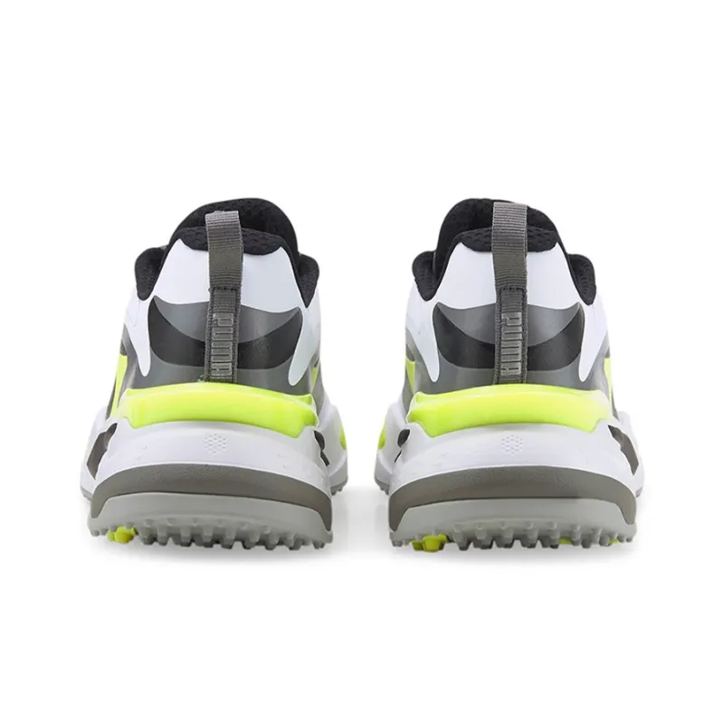 PUMA PUMA Golf Series Gs Fast Abrasion Resistant Low Top Golf Shoes Men's White Gray Yellow-3