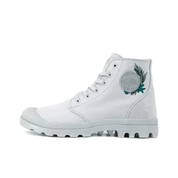 Palladium Pampa Hi Palm Camo Anti Slip And Wear Resistant Breathable High Top Canvas Shoes Unisex Mist Gray