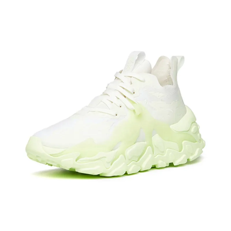 ANTA Chunky Sneakers Men Low Top White/Neon Green-2