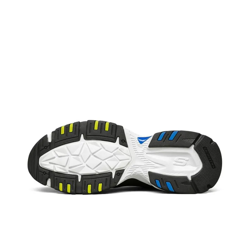 Skechers Stamina V2 Cushioning Anti-Slip Wear-Resistant Breathability Low-Top Chunky Sneakers Men's Black Yellow Blue-4