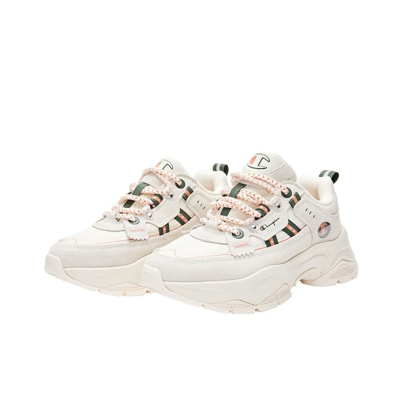 Champion Chunky Sneakers Women's Low Top Beige Green-2