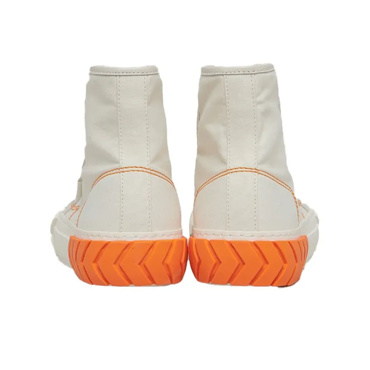 Both Canvas Shoes Women's High Top White/Orange-5