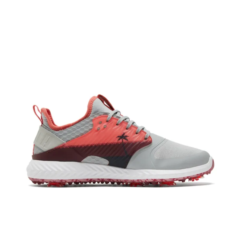 PUMA IGNITE Pwradapt Caged Palms Cushioning Anti-Slip And Wear-Resistant Low-Top Golf Shoes Men's Gray Red-1