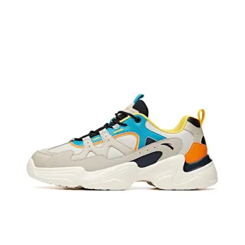 Anta Life Collection Cushioning Anti Slip And Wear Resistant Balance Low Top Chunky Sneakers Men's Gray Blue Orange