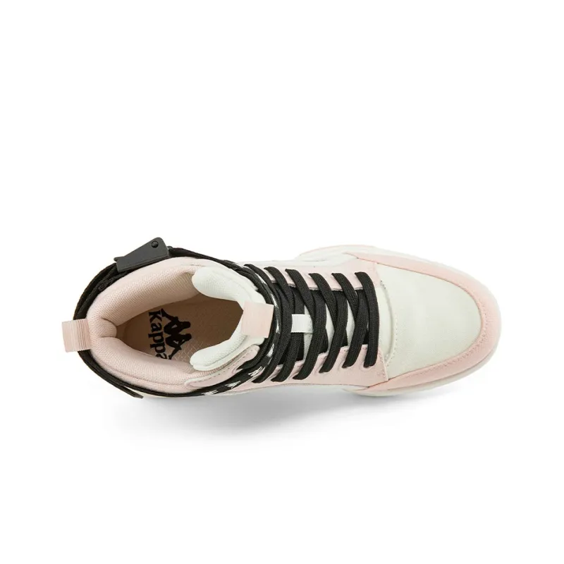 Kappa Breathable High-Top Canvas Shoes Women's Fan Shell Pink-4
