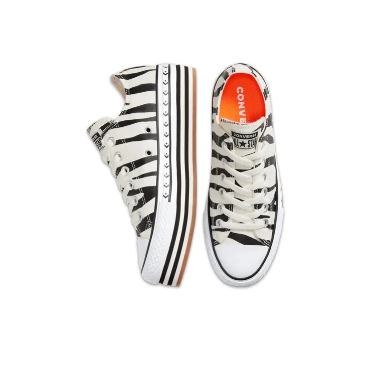 Converse Women's Chuck Taylor All Star Platform Low 'Sunblocked Zebra' Women's-3