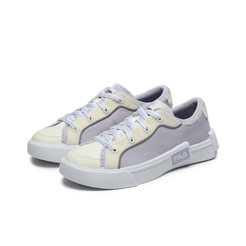 FILA FUSION POP Anti-Slip And Wear-Resistant Lightweight Low-Top Canvas Shoes Women's Purple White-1
