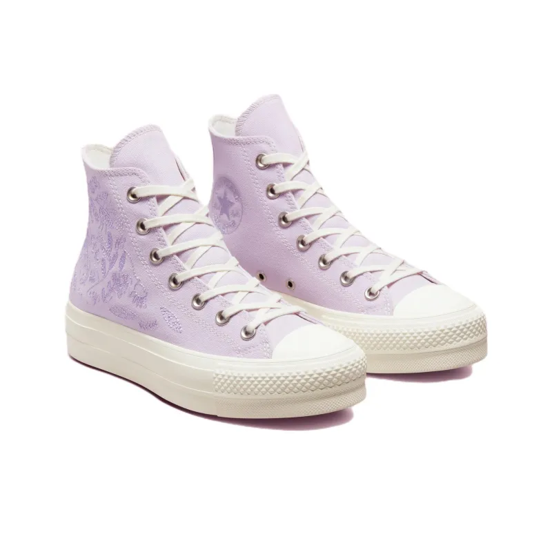 Converse Women's Chuck Taylor All Star Lift Platform High 'Embroidered Floral Pale Amethyst' Women's-2