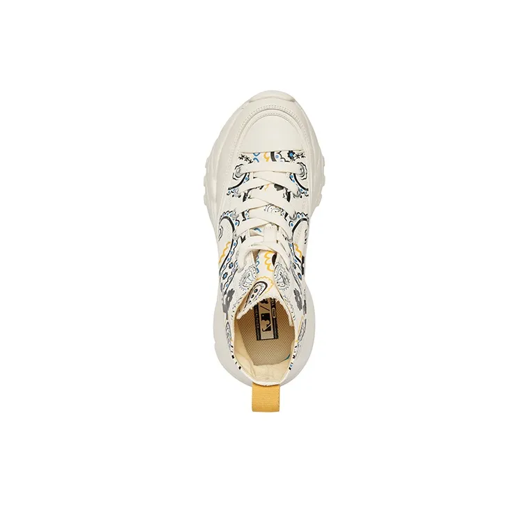 MLB Chunky High Canvas Shoes Unisex High Top White/Black/Blue Color-3