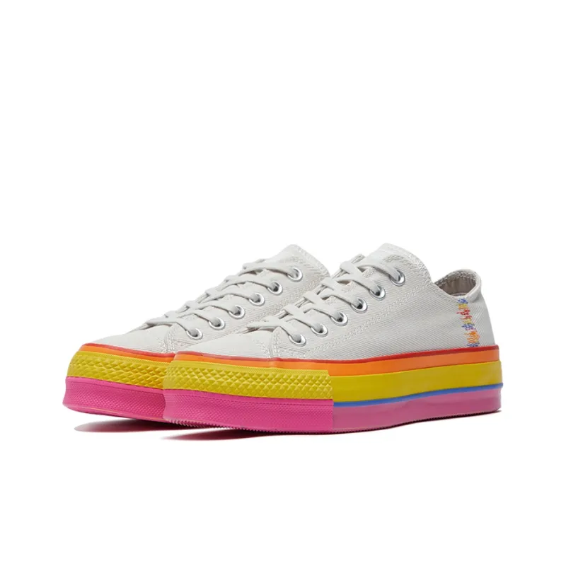Converse Women's Chuck Taylor All Star Lift Low 'Rainbow Vintage White' Women's-2
