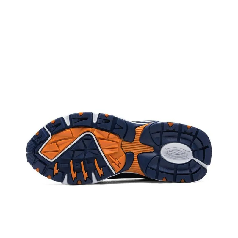 Skechers Stamina Cushioning Anti-Slip And Wear-Resistant Low-Top Chunky Sneakers Men's Blue Orange-4