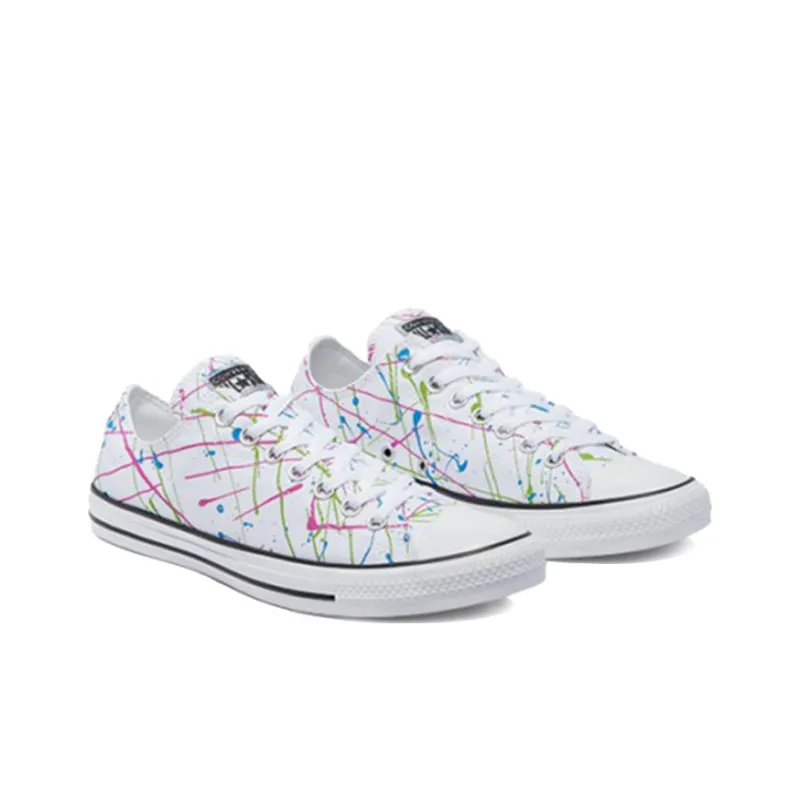 Converse Chuck Taylor All Star Anti-Slip Wear-Resistant Low-Top Canvas Shoes Unisex Paint White-2