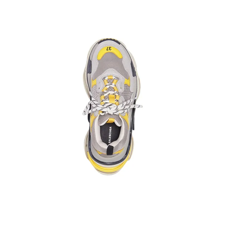Balenciaga Triple S Grey Yellow Women's-2