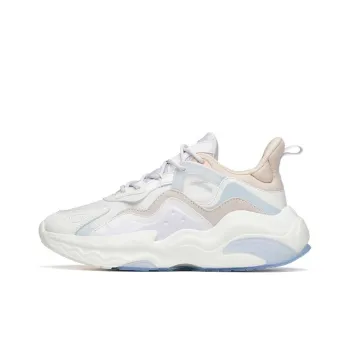 Anta Life Collection Cushioning Anti Slip And Wear Resistant Low Top Chunky Sneakers Women's White Purple