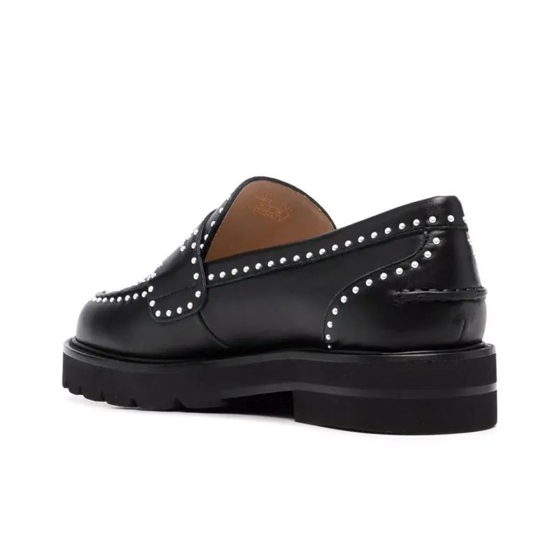 stuart weitzman Parker Pearl-embellished Loafers-3