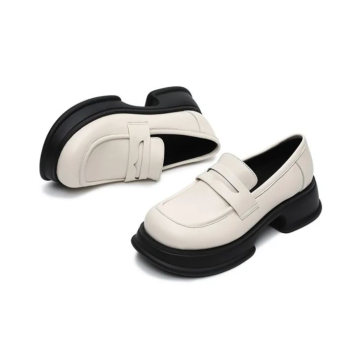 MASOOMAKE Loafers Women's Low Top Black/Ecru/Brown-11