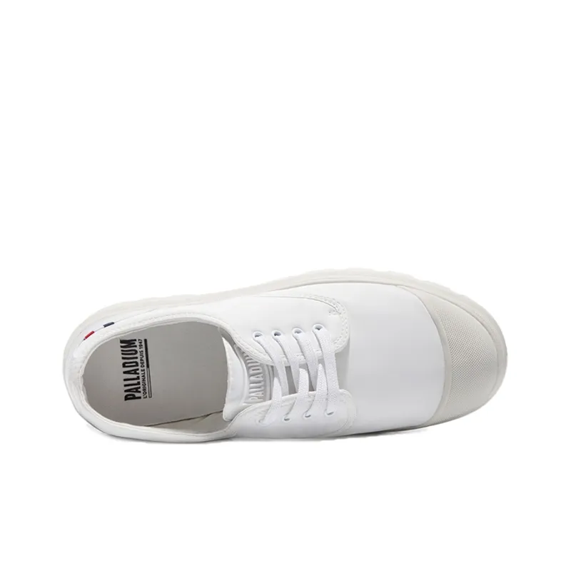 Palladium Pampa Dome Wear Resistant Low Top Canvas Shoes Unisex White-2