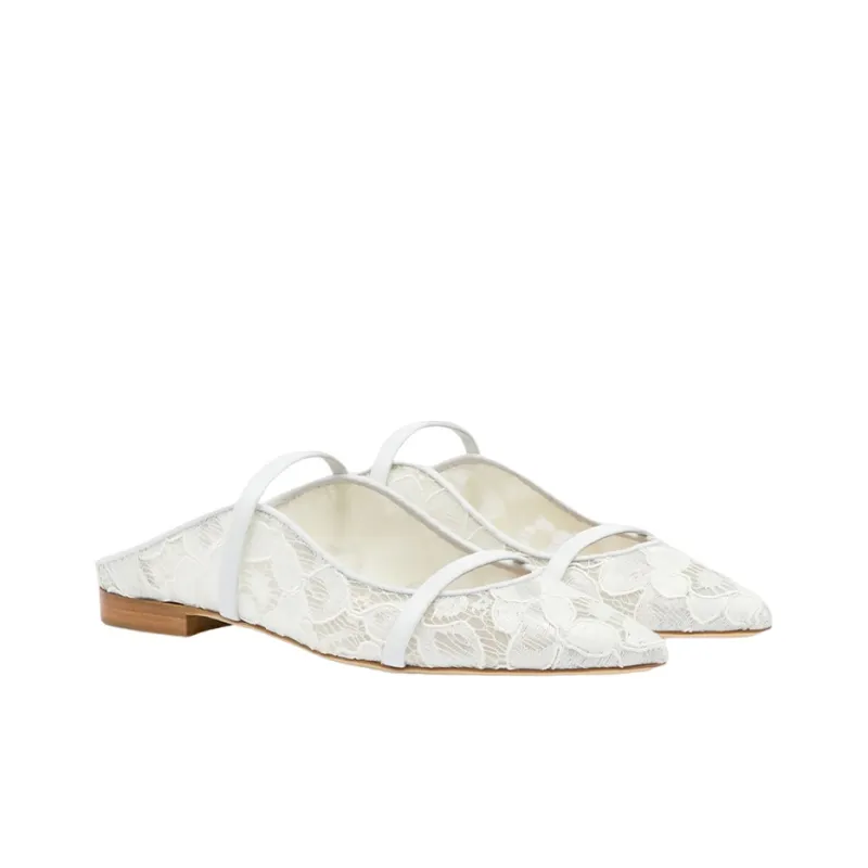 Malone Souliers Pointed Floral Mesh Mules-2