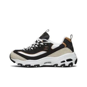 Skechers D Lites 1.0 Low Top Running Shoes Black/Gold Women's