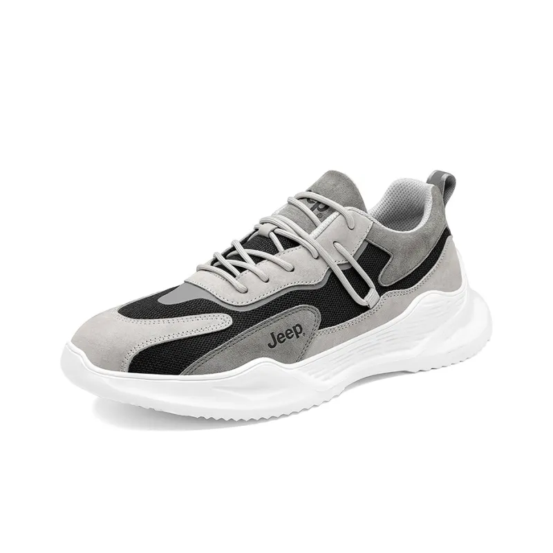 Jeep Wear Resistant Low Top Chunky Sneakers Men's Gray Black-1