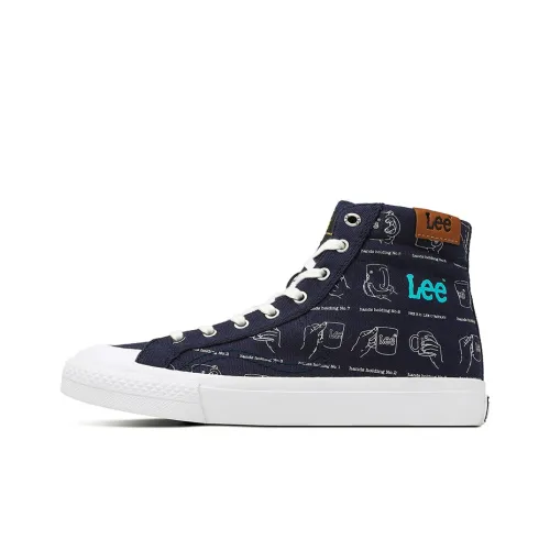 Lee Canvas Shoes Men Low-Top Dark Blue