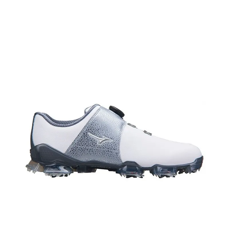 Mizuno Valour 005 Cushioning Anti-Slip Wear-Resistant Breathability Low-Top Golf Shoes Men's White Blue-1