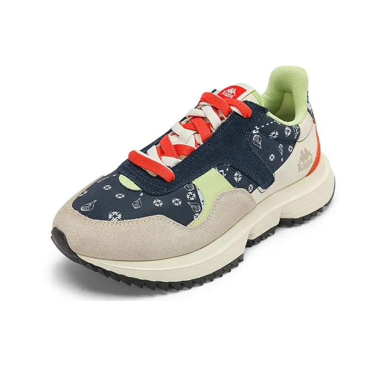 Kappa Cushioning Abrasion Resistant Lightweight Coverage Low Top Chunky Sneakers Unisex Blue White Brown-1