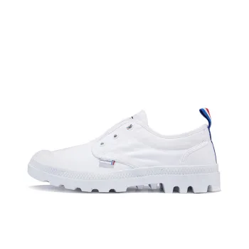 Palladium Pampa Oxford Slip On Wear resistant And Lightweight Low Top Canvas Shoes Unisex White