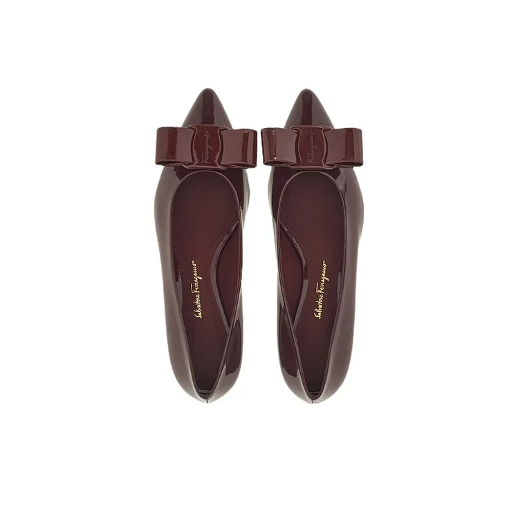 FERRAGAMO Viva Flat Shoes Women's Deep Red-3