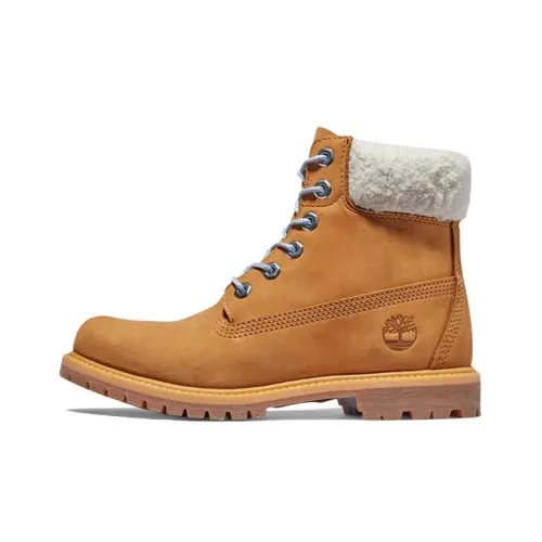 Timberland Women's 6 Inch Premium Boot 'Wheat Blue Fur Collar'