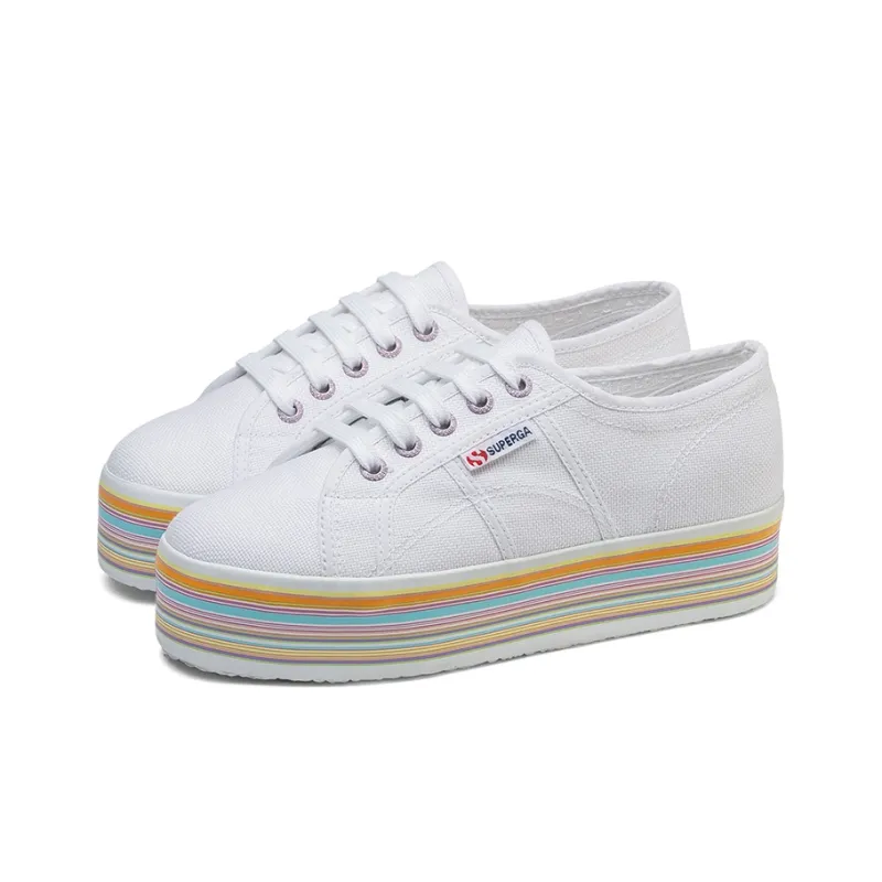 SUPERGA Canvas Shoes Women's Low-Top White/Multicolor Color-2