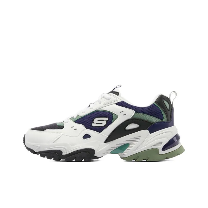 Skechers Stamina V2 Chunky Sneakers Men Low Top White/Black/Marine Blue-0