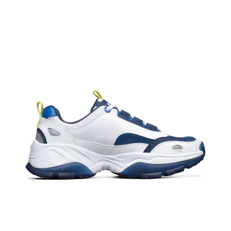 Skechers Kozmiks Cushioned Wear Resistant Breathable Low Top Chunky Sneakers Men's White Blue Yellow-1