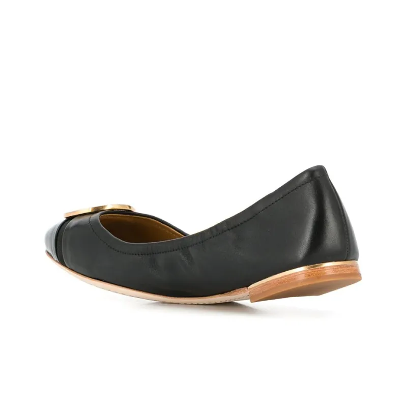 TORY BURCH Logo Flat Shoes Women's Black-3
