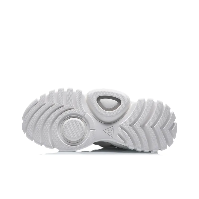 LiNing Rekindled Slip Resistant, Abrasion Resistant, Lightweight Low Top Chunky Sneakers Unisex White Gray-3