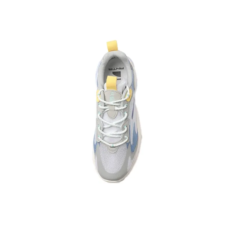 ANTA Chunky Sneakers Men Low Top Sand Grain Gray/Vintage Blue/Light Clear Gray-2