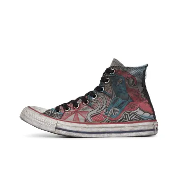 Converse All Star Lift Non-slip Lightweight High-Top Canvas Shoes Unisex Graffiti