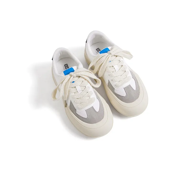 ZHIMAJIE x Feiyue Canvas Shoes Women's White Gray-4
