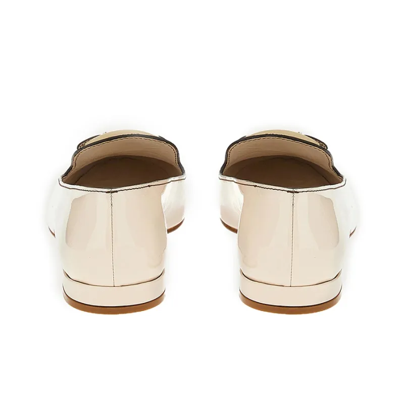 FERRAGAMO GANCINI Loafers Women's White-4