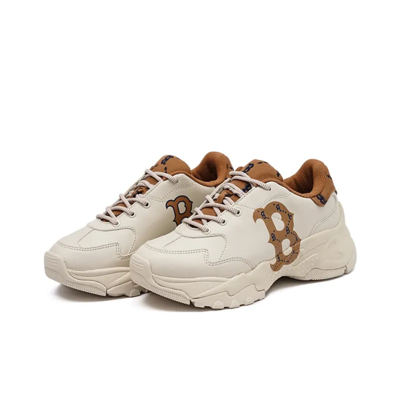 MLB Big Ball Chunky Dia Monogram Low Top Chunky Sneakers Unisex Beige Yellow-2