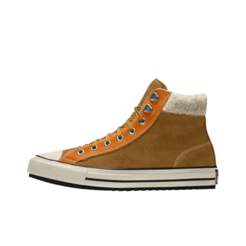 Converse Chuck Taylor All Star PC Suede Boot Anti-Slip Wear-Resistant High-Top Canvas Shoes Unisex Brown Yellow