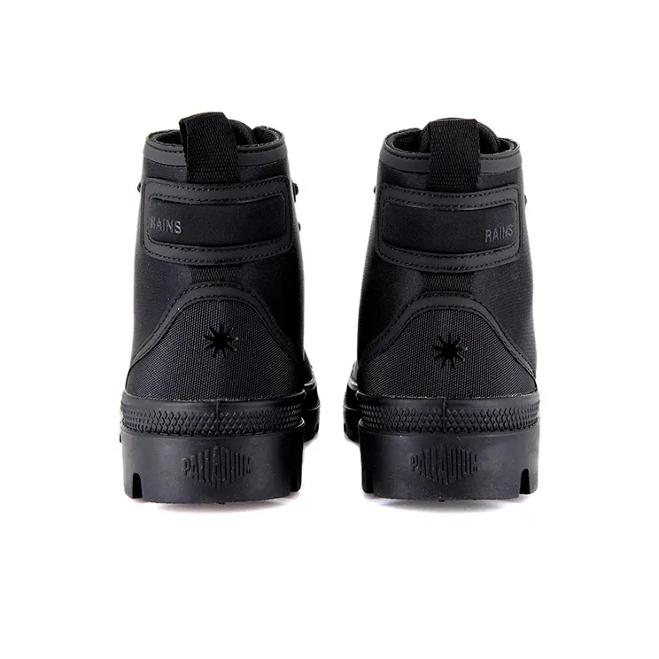 Palladium Pampa Rains Slip Resistant, Abrasion Resistant, Breathable High Top Canvas Shoes Unisex Black-4