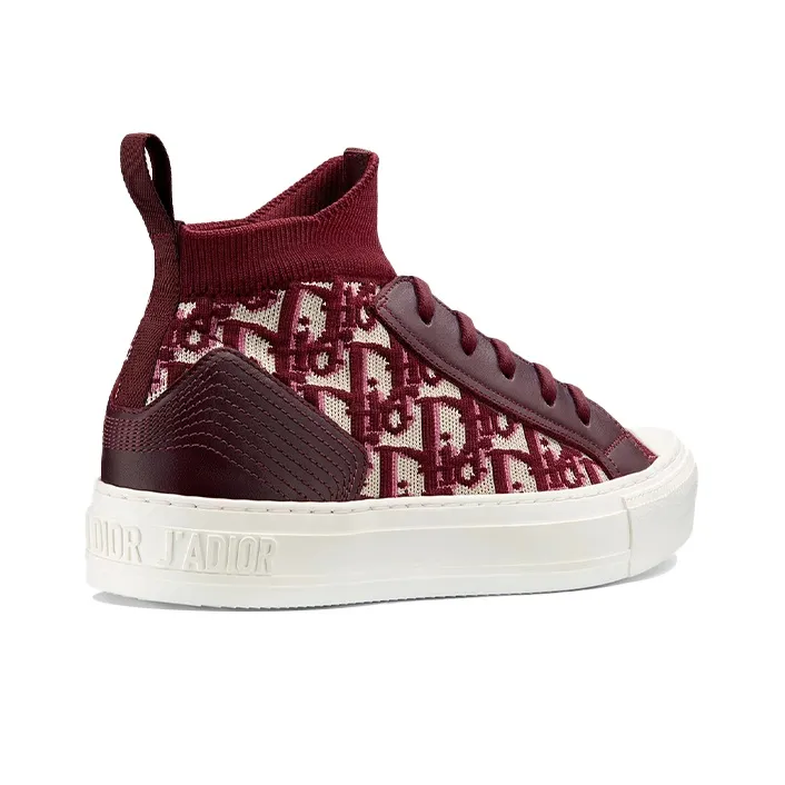 DIOR Walk'n'Dior Wear-Resistant High-Top Canvas Shoes Women's Red-4