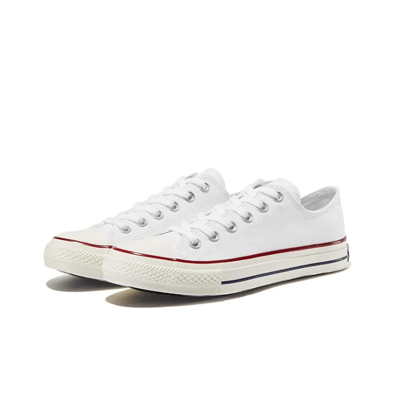 Feiyue Anti Slip Wear Resistant Low Top Canvas Shoes Unisex White-3