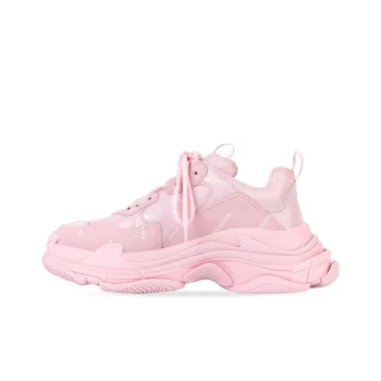 Balenciaga All Over Logo Triple S Pink White