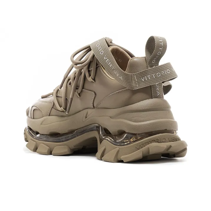 VITTORIO VENTURA Low Top Chunky Sneakers Women's Khaki-3