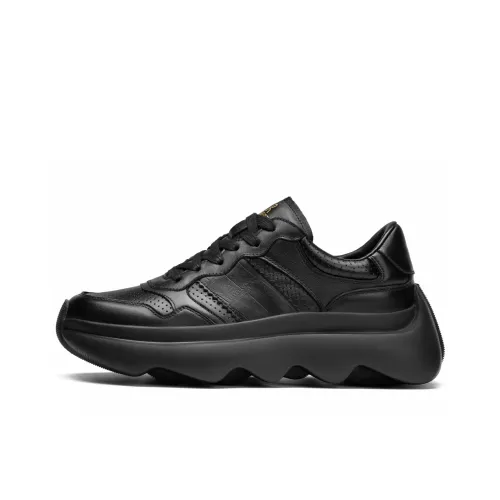 ROBERTA DI CAMERINO Cow Leather Chunky Sneakers Men's Black
