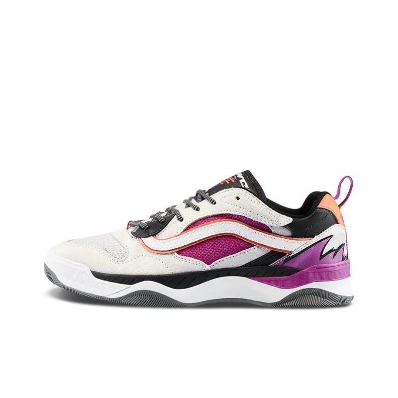 Vans Brux Wc Wear resistant Non Slip Retro Sports Shoe White Purple-0